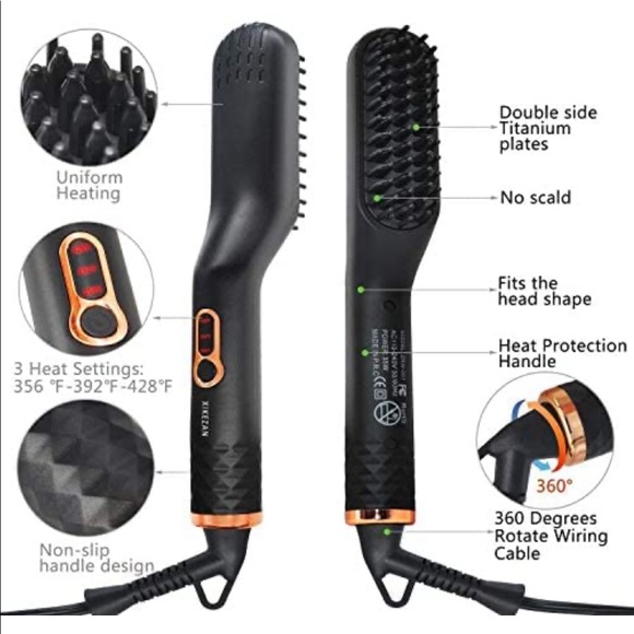Men’s Beard Straightener w/Beard Balm & Beard Growth Oil & Beard Comb. BRAND NEW - Picture 4 of 4